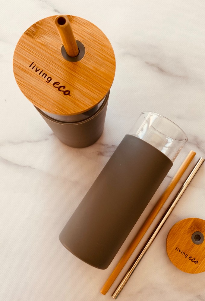 Charcoal Grey Glass Tumbler